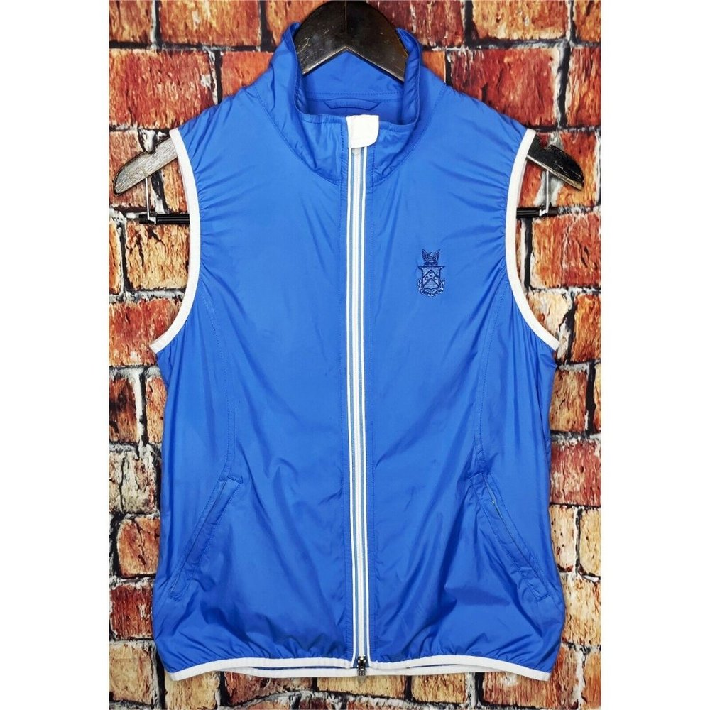 Peter Millar Women’s Sleeveless Full Zip Solid Blue Vest Jacket Golf Small
